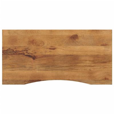 Curved Solid Rough Mango Wood Desktop, 110 x 50 x 2.5 cm