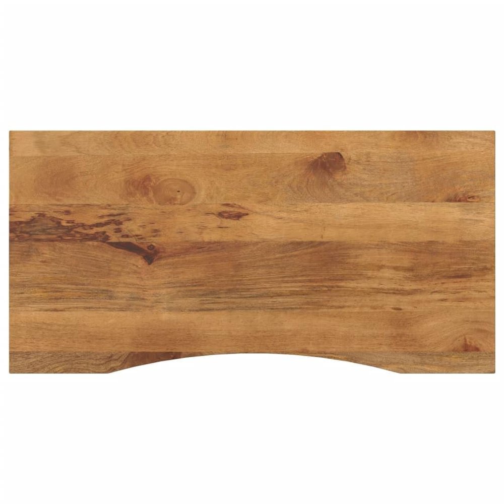 Curved Solid Rough Mango Wood Desktop, 110 x 50 x 2.5 cm
