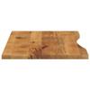 Curved Solid Rough Mango Wood Desktop, 110 x 50 x 2.5 cm view 4