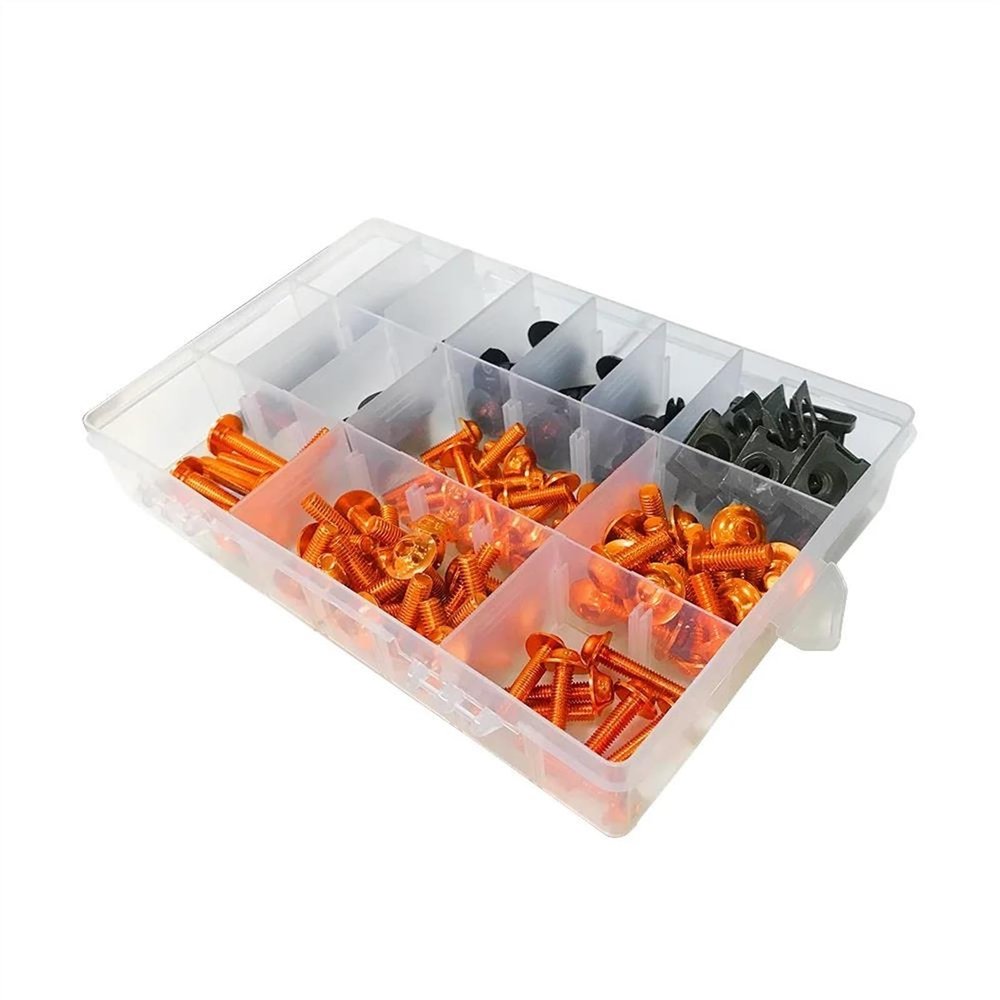 UJNHEQ Motorcycle Fairing Bolt Kit for TMAX 500/530 (Orange)