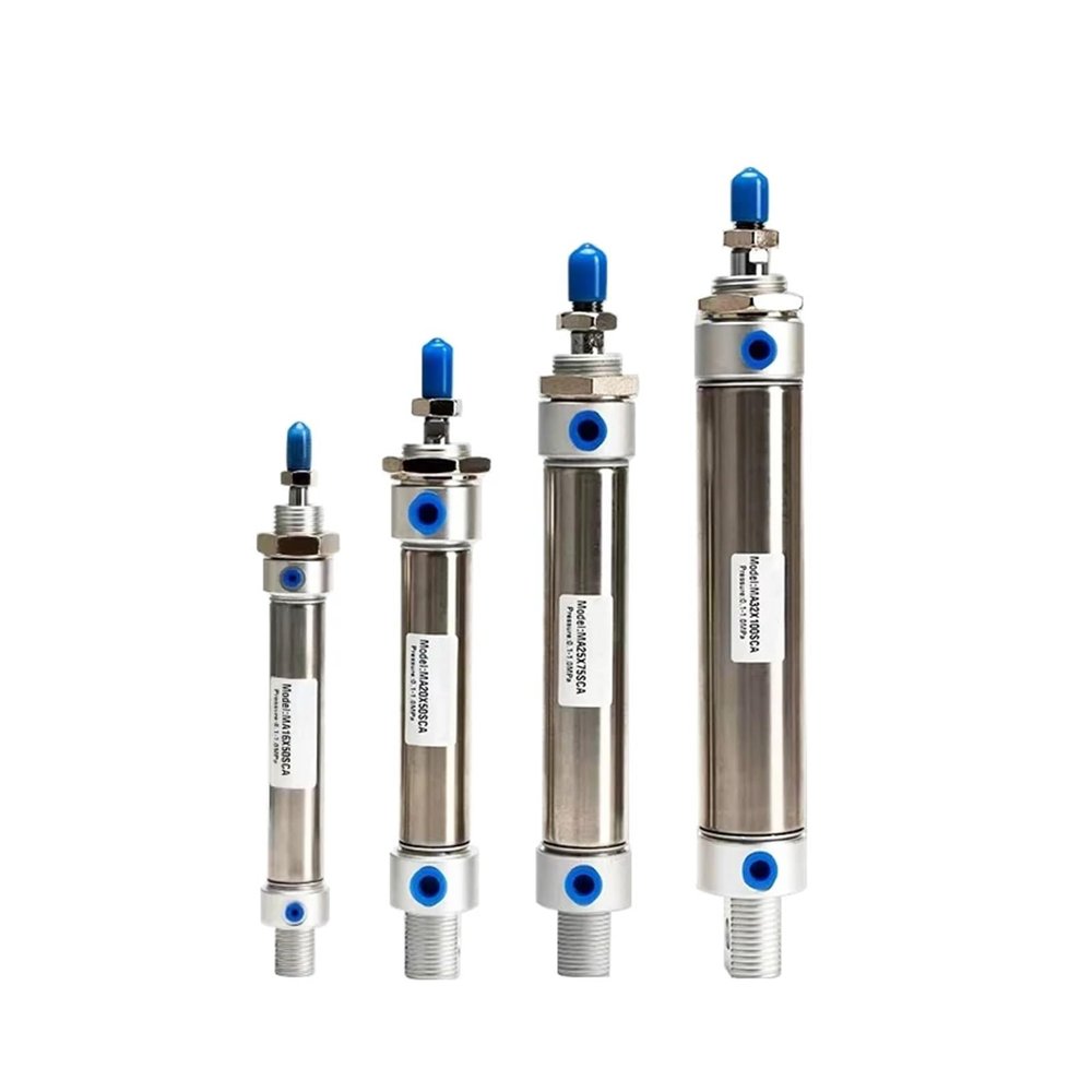 TIEOAXFT MA16/20/25/32/40 Double-Acting Stainless Steel Mini Pneumatic Cylinder, 50 mm Stroke, 16 mm Bore