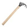 UKCOCO Multifunctional Garden Rake with Iron Tines and Wooden Handle view 1