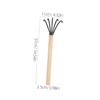 UKCOCO Multifunctional Garden Rake with Iron Tines and Wooden Handle view 2