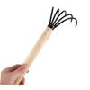 UKCOCO Multifunctional Garden Rake with Iron Tines and Wooden Handle view 3