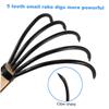 UKCOCO Multifunctional Garden Rake with Iron Tines and Wooden Handle view 4