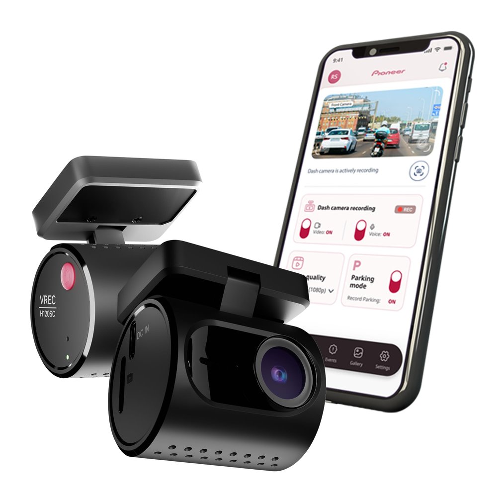 Pioneer VREC-H120SC Dash Cam, 2 MP, 1.5K Video Recording, 1296p Video Resolution