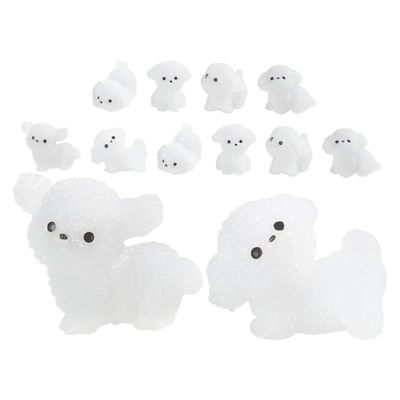 Toddmomy 12 Resin Puppy Figurines, Glow-in-the-Dark Miniatures for Decor