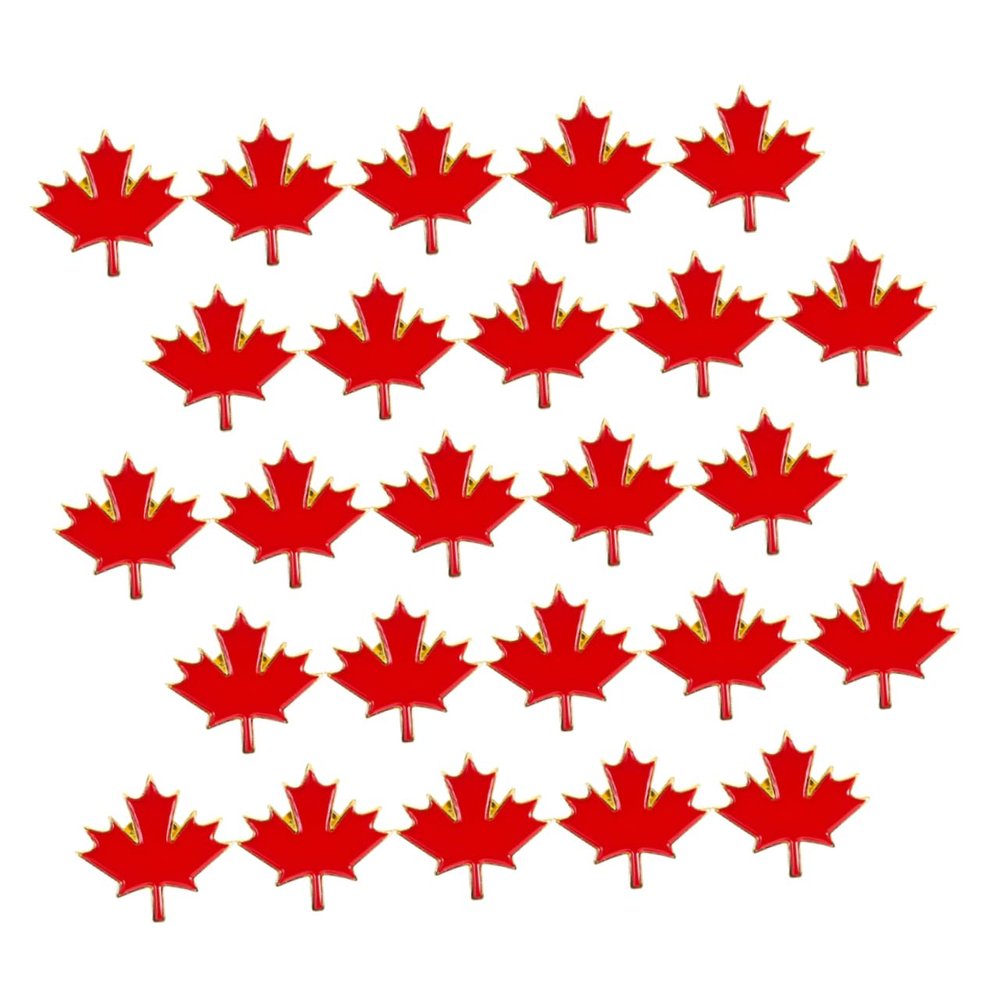 Zerodeko 25-Piece Maple Leaf Brooch Set, Metal Lapel Pins for Fall