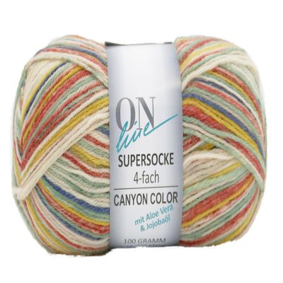 Online Supersocke 4-Ply Color Sock Yarn with Aloe Vera & Jojoba, 100 g