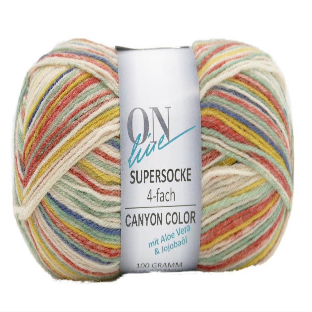 Online Supersocke 4-Ply Color Sock Yarn with Aloe Vera & Jojoba, 100 g