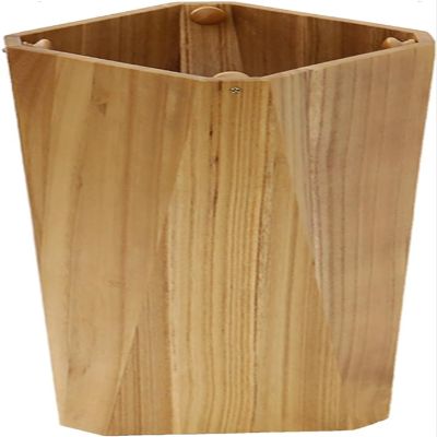 Suixtil Wooden Umbrella Stand, Natural Wood Grain, Indoor, for 7–8 Umbrellas, Yellow, 22 cm