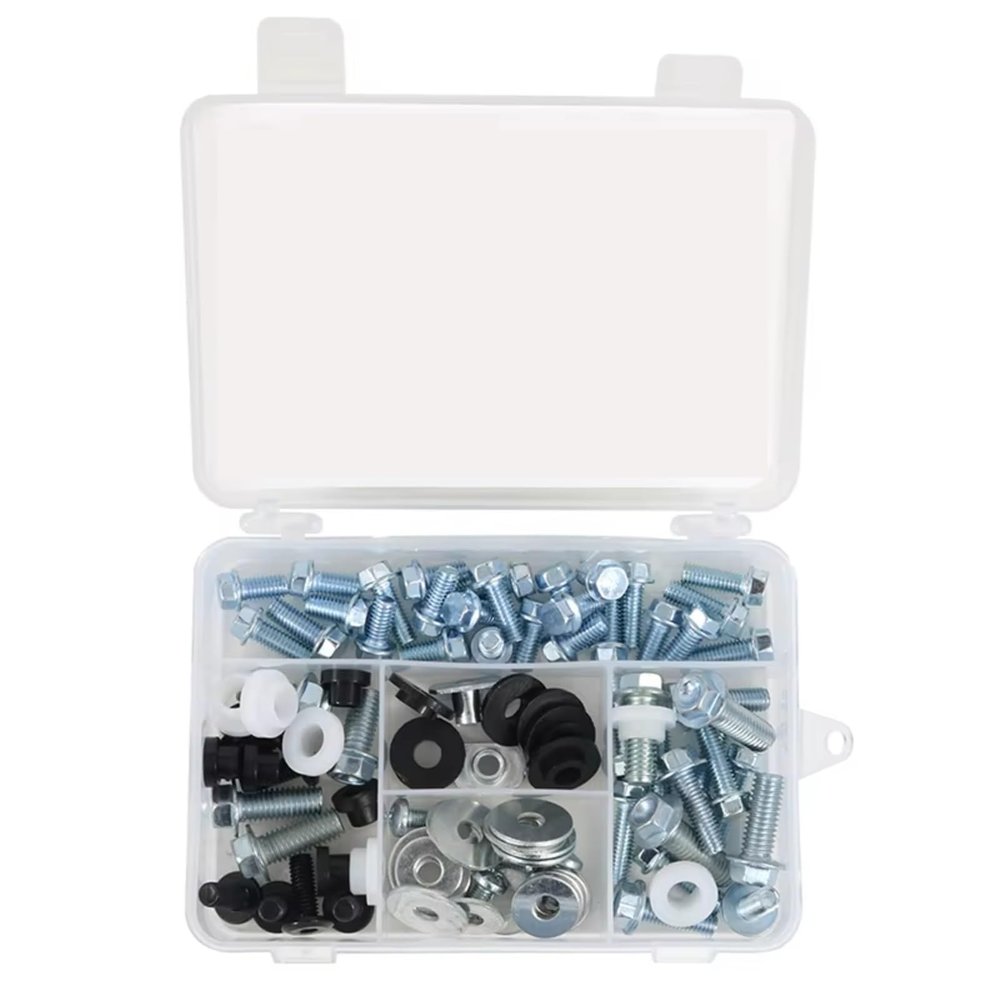 GTVRFLOKI Compatible with FR KLX400/KLX650 Motorcycle Fairing, Windshield Screws, Nuts & Washers Set