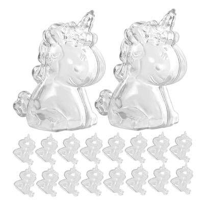 Lurrose 24-Piece Transparent Plastic Candy Boxes, Unicorn Shape