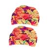Hemobllo 2-Pack Women's Pleated Swim Caps, Orange view 1