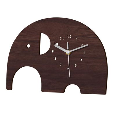 VALICLUD Elephant Wall Clock for Children's Room, Decorative Hanging Clock, Coffee