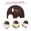 VALICLUD Elephant Wall Clock for Children's Room, Decorative Hanging Clock, Coffee view 4