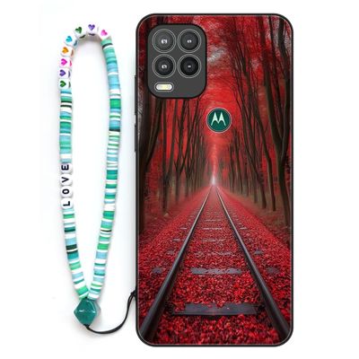 Sinyunron Phone Case for Motorola Moto G Stylus 5G 2021, TPU Protective Case with Colorful Keychain Strap