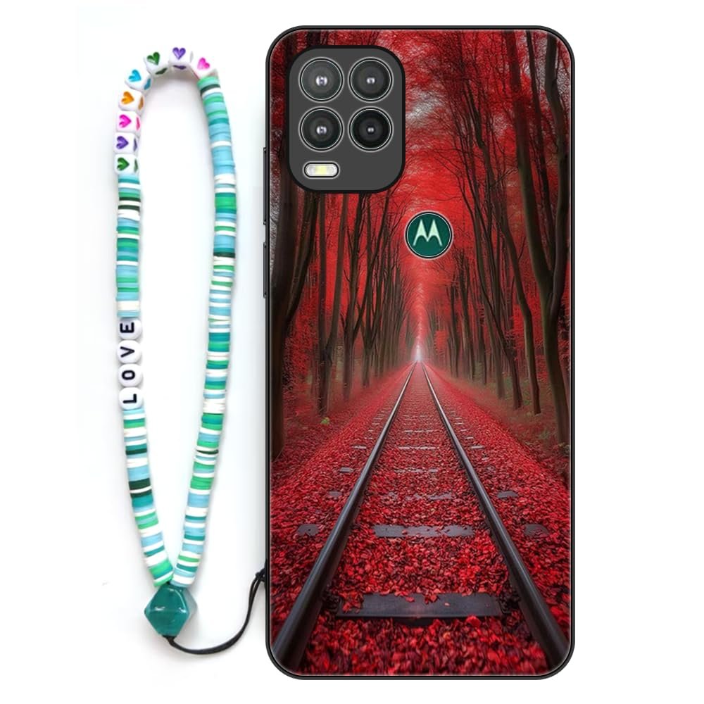Sinyunron Phone Case for Motorola Moto G Stylus 5G 2021, TPU Protective Case with Colorful Keychain Strap