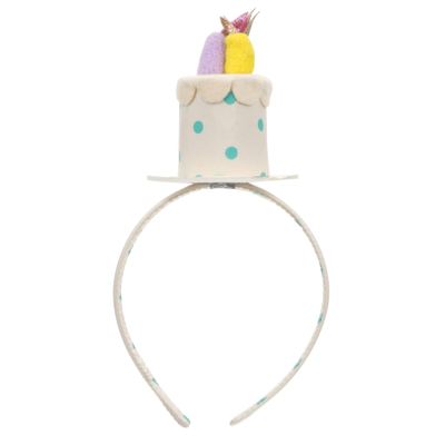 WRITWAA White Velvet Birthday Headband for Children