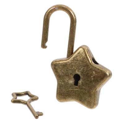 Homoyoyo Small Star-Shaped Zinc Alloy Padlock with Keys for Diary and Backpack