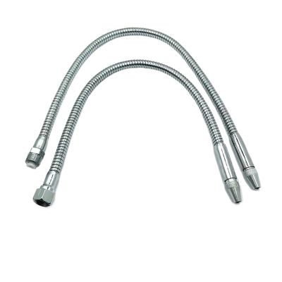 Flexible Metal Coolant Hose, 1/4 in, 3/8 in, 1/2 in, for Water and Oil, with Round Nozzle and Adjustable Switch for CNC Lathes, 1/2 in (400 mm)