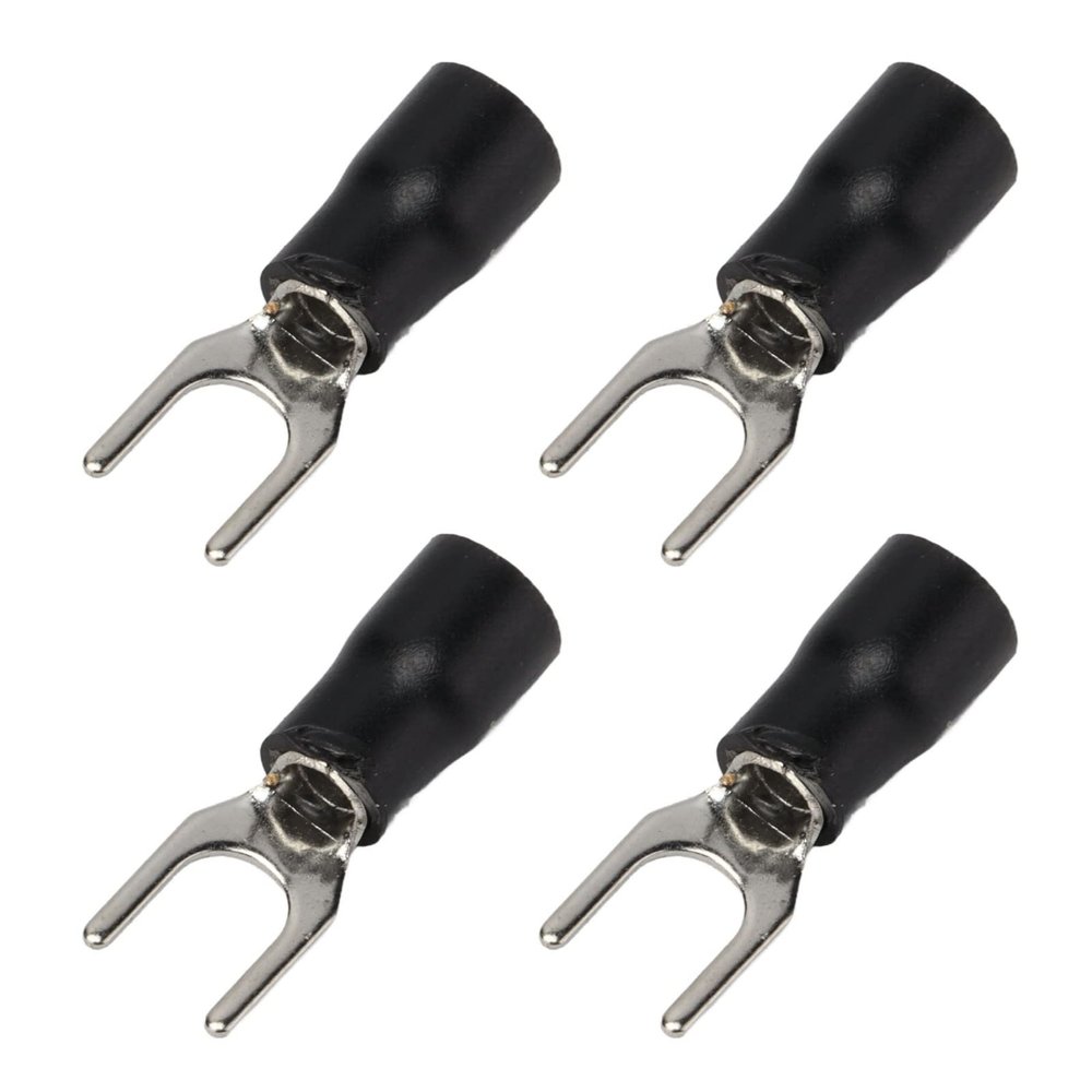 100-Piece Insulated U-Type Fork Crimp Terminals, 16–14 AWG