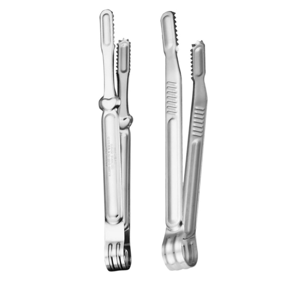 2-Piece Stainless Steel Grill Tongs, Silver, Sturdy and Efficient