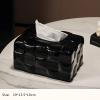 CYairong-22 Square Textured Ceramic Tissue Box, White view 2