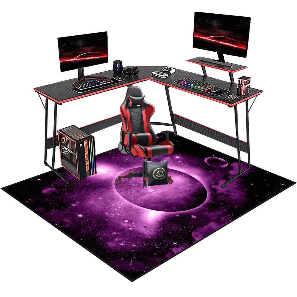 Gaming Chair Mat for Hard Floors, 100 x 130 cm