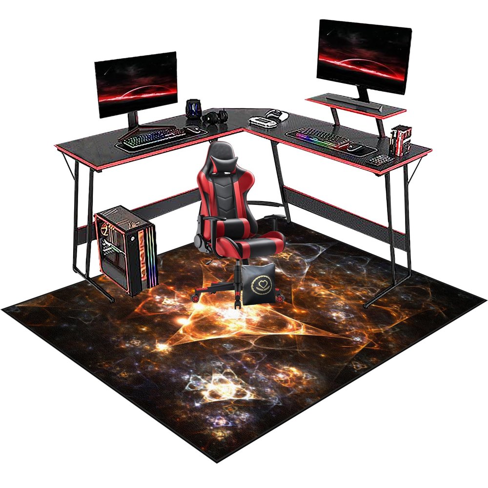RxiBeFuw Office Chair Mat, 80 x 140 cm, Anti-Slip Floor Protector