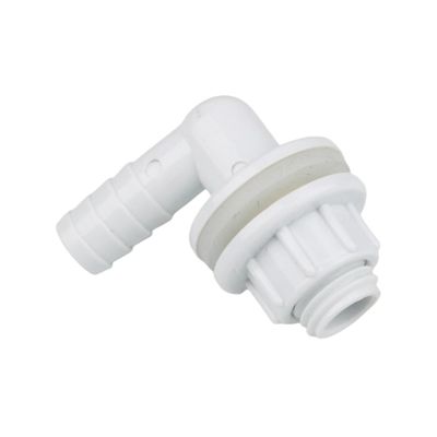 LDHNFBYV Plastic 3/8" Thread to 14 mm 90-Degree Elbow Drain Adapter, Light Gray