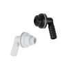 LDHNFBYV Plastic 3/8" Thread to 14 mm 90-Degree Elbow Drain Adapter, Light Gray view 2
