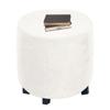 XGANGM Velvet Round Ottoman Cover, Customizable, White, W40 x H35 cm view 1