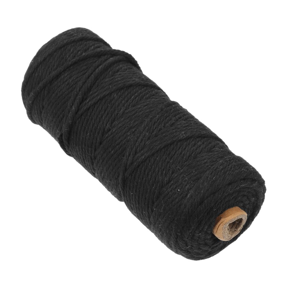 Black Cotton Rope, 1 Roll for Crafts and Tying