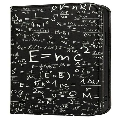 Mixroom Book-Style Protective Case for Samsung Galaxy S24 with Stand, Faux Leather, Magnetic Closure, Wallet Interior, Soft TPU, Algebra Formulas Pattern M745