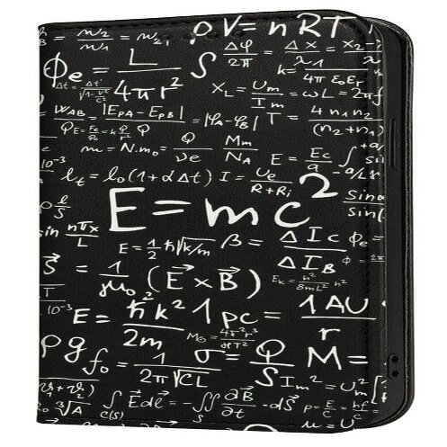 Mixroom Book-Style Protective Case for Samsung Galaxy S24 with Stand, Faux Leather, Magnetic Closure, Wallet Interior, Soft TPU, Algebra Formulas Pattern M745