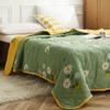 ARE RUG Summer Duvet, Lightweight and Soft, Reversible, Coverless Washed Cotton Thin Quilt for Single Bed, All-Season Duvet (Blue White, 100 x 150 cm) view 2