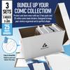 Invested Alliance Premium Short Comic Book Storage Box Organizer Bundle with Lid | Thick Cardboard Storage Box for Collectibles, Fits 150–175 Current/Silver Age Comics, Heavy-Duty & Stackable view 2