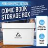 Invested Alliance Premium Short Comic Book Storage Box Organizer Bundle with Lid | Thick Cardboard Storage Box for Collectibles, Fits 150–175 Current/Silver Age Comics, Heavy-Duty & Stackable view 3