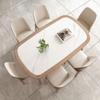 RKVXCJHDR Modern Rectangular Solid Wood Dining Table with Stone Slab view 3