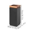 XUJUAN-0227 Outdoor Standing Ashtray and Trash Can, Stainless Steel, Black view 2