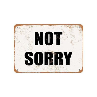asbwuo Vintage Metal Tin Sign, 20.3 x 30.5 cm, “Sorry,” Retro Wall Decor for Home, Café and Garden, Aluminum Sign for Men and Women