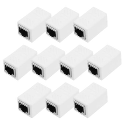 QUARKZMAN RJ45 Cat7 Coupler, 10-Pack, Female-to-Female Ethernet Adapter, White