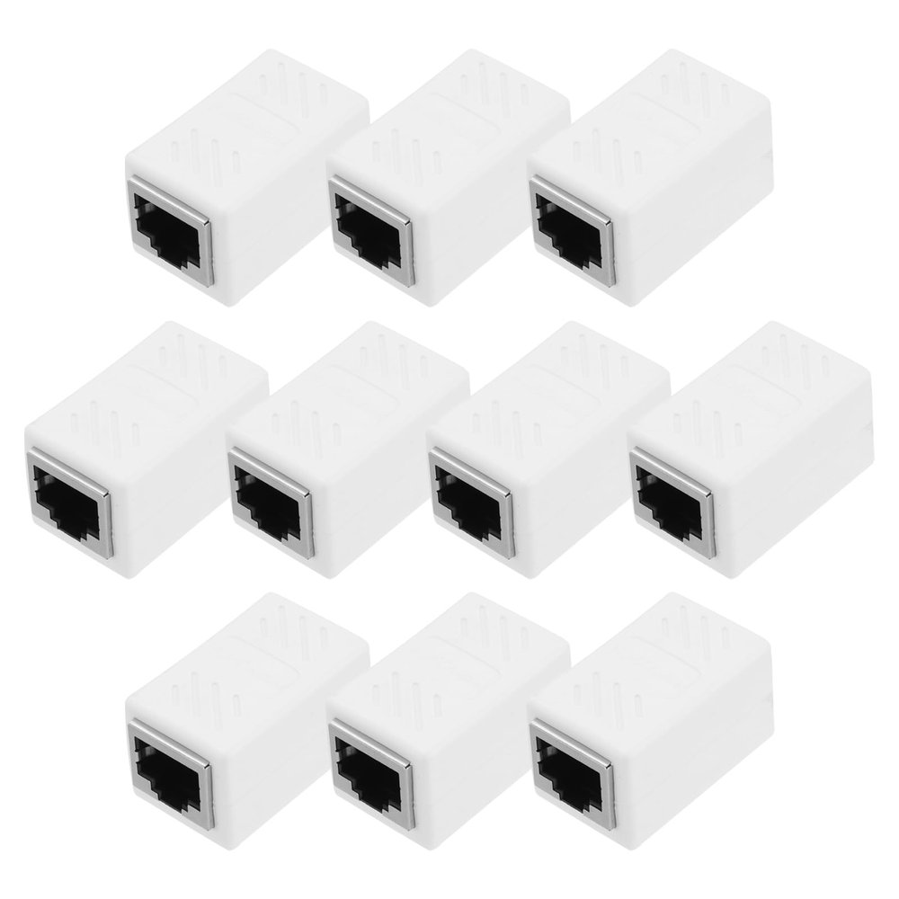 QUARKZMAN RJ45 Cat7 Coupler, 10-Pack, Female-to-Female Ethernet Adapter, White