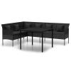 Xichuzi 2-Piece Garden Dining Set with Cushions, Black PE Rattan - 362338 view 2