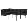 Xichuzi 2-Piece Garden Dining Set with Cushions, Black PE Rattan - 362338 view 3