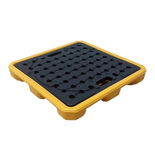Spill Containment Tray for Drums and Oil Tanks, Leak-Prevention Platform with Drain (68 x 68 x 10