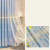 High-Quality Blue Embroidered Double-Layer Curtains, 167.6 x 228.6 cm, Elegant Luxury Curtains for Bedrooms and Living Rooms, Stylish European Home Decor, Elegant Window Treatments view 2