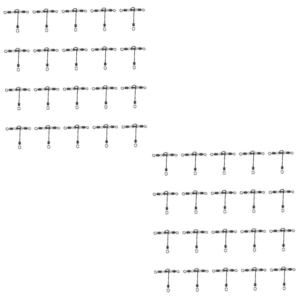 Abaodam 40-Piece T-Shaped Rolling Swivels for Freshwater and Saltwater Fishing