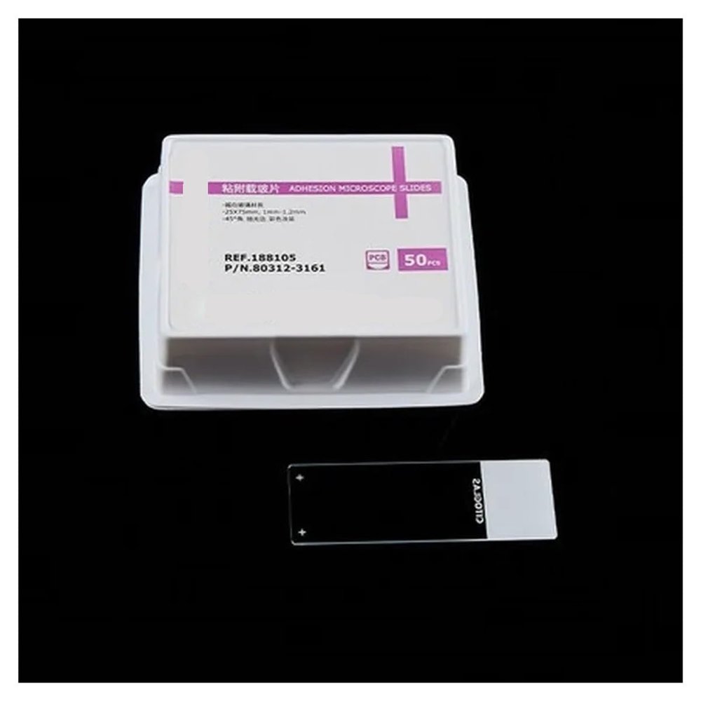 50 Microscope Slides with Positively Charged Surface